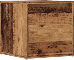 vidaXL - Opbergbox - met - lade - 40,5x40x40 - cm - bewerkt - hout - oud - houtkleurig
