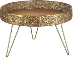 Mica Decorations Viola Dienblad - H22,5 x Ø35,5 cm - Op poten - Goud