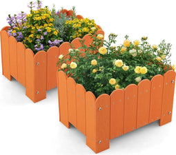 Coast Plantenbakken - Set van 2 - HDPE met Drainage - Oranje (2 stuks)