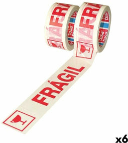 Plakband TESA FRÁGIL Verpakking Wit Polypropyleen 6 Stuks (50 mm x 66 m)