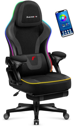 Huzaro Force 4.6 - Gamingstoel - RGB LED-verlichting met voetsteun - Zwart