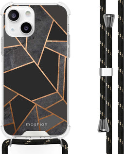 iMoshion Hoesje Geschikt voor iPhone 13 Hoesje Met Koord - iMoshion Design Hoesje met Koord - Zwart / Black Graphic