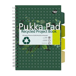 Pukka Pad - Projectboek Pad Recycled B5 lijn 4-tabs 200 pagina's 80gr groen