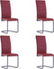 vidaXL - Eetkamerstoelen - 4 - st - kunstleer - rood