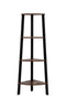 Hoekkast Stoer metaal hout industrieel design boekenkast 125 cm hoog zwart