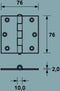 AXA Scharnier | 76x76mm | Losse Pen | Ongelagerd | Voor Binnen en Buiten | Deurscharnier | Kistscharnier | Meubelscharnier |