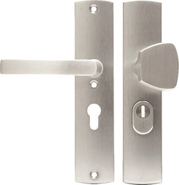 AXA Veiligheidsbeslag (Curve Plus) Aluminium geslepen: Knop-Kruk (model S/Blok) PC55 met kerntrekbeveiliging SKG***