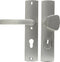 AXA Veiligheidsbeslag (Curve Plus) Inox geslepen: Knop-Kruk (model S/Blok) PC72 met kerntrekbeveiliging SKG***