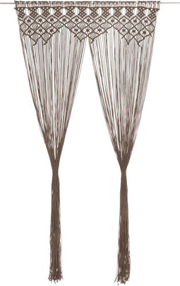 vidaXL - Gordijn - macramé - 140x240 - cm - katoen - taupe