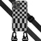 Selencia Hoesje Geschikt voor iPhone 13 Pro Max Hoesje Met Koord - Selencia Siliconen design hoesje met afneembaar koord - Zwart / Irregular Check Black