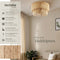 tectake® Plafondlamp Lignea Lux - Hanglamp Boho stijl - Ø45 x 27,5 cm - Jute lampenkap - 40W - Decoratieve sfeerlamp