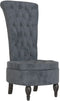 vidaXL - Stoel - hoge - rugleuning - met - knopen - fluweel - donkergrijs