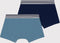 Petit Bateau Set van 2 boxershorts jongens - Stretchkatoen - Elastische tailleband - Blauw (2 stuks)