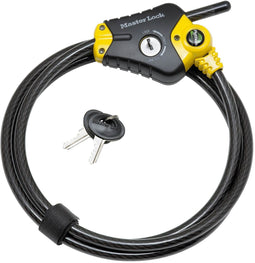 Master Lock 8433EURD - Kabelslot - Verstelbaar sluitsysteem 1,8 m - Zwart en geel