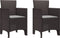 vidaXL - tuinstoelen - met - kussens - 2 - stuks - Bruin - Poly - Rattan
