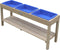 AXI Activiteiten Tafel in Naturel Bruin met 3 Blauwe Bakken - Multi-inzetbare kindertafel voor diverse activiteiten