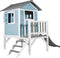 AXI Beach Lodge XL Speelhuis in Caribisch Blauw - Met Verdieping en Grijze Glijbaan - Speelhuisje voor de tuin / buiten - FSC hout - Speeltoestel voor kinderen