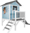 AXI Beach Lodge XL Speelhuis in Caribisch Blauw - Met Verdieping en Grijze Glijbaan - Speelhuisje voor de tuin / buiten - FSC hout - Speeltoestel voor kinderen