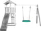 AXI Beach Tower Speeltoestel in Grijs/Wit - Speeltoren met Summer Nestschommel, Grijze Glijbaan en Zandbak - FSC hout - Speelhuis op palen voor de tuin