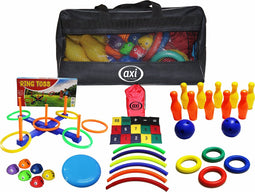 AXI Kids Activity Bag – Educatieve activiteiten tas voor kinderen – Ringwerpen – Bowlen – Frisbee – Hoelahoep - Pittenzakjes