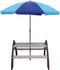 AXI Kylo Picknicktafel in Grijs/Wit met Parasol in Blauw - Picknick set voor kinderen van hout