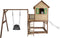 AXI Liam Speelhuis in Bruin/Groen - Met Roxy Nestschommel, Witte Glijbaan en Zandbak - Speelhuisje op palen met veranda - FSC hout - Speeltoestel voor de tuin