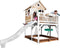 AXI Liam Speelhuis in Bruin/Wit - Met Verdieping, Zandbak, Summer Nestschommel en Witte Glijbaan - Speelhuisje voor de tuin / buiten - FSC hout - Speeltoestel voor kinderen