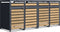 AXI Lucas metalen Containerombouw Antraciet/houtlook - Kliko ombouw voor 4 afvalcontainers – Max. 240L – Goede ventilatie