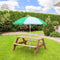 AXI Nick Picknicktafel in Bruin met Parasol in Groen/Wit - Picknick tafel voor kinderen van FSC hout