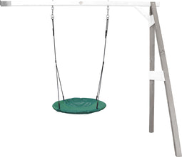 AXI Summer Nestschommel met frame van hout in Grijs/Wit - Aanbouwschommel - FSC hout - Schommel met muurbevestiging, 1 nest schommel en 2 grondankers - Schommelset voor kinderen - 10 jaar Garantie!