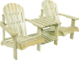 AXI Valerie Dubbele tuinstoel met tafeltje van hout 175 cm - Naturel