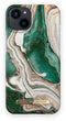 iDeal of Sweden iPhone 13 - Backcover - Glanzende coating - Meerkleurig Golden Jade Marble