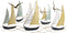 Wanddecoratie Home ESPRIT Blauw Gouden Jacht 117,5 x 5 x 58 cm