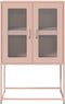 vidaXL - Hoge - kast - 68x39x107 - cm - staal - roze