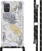 iMoshion Hoesje Geschikt voor Samsung Galaxy A71 Hoesje Met Koord - iMoshion Design Hoesje met Koord - Goud / Zwart / Transparant / Glamour Botanic
