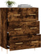 vidaXL - Dressoir - 69,5x34x90 - cm - bewerkt - hout - gerookt - eikenkleurig