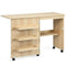 Coast naaimachine tafel opvouwbare naaitafel multi -voege tabel met rollen licht walnoot