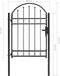 vidaXL - Poort - met - gebogen - bovenkant - 100x125 - cm - staal - zwart
