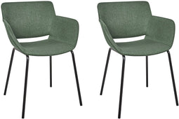 AXTEL - Eetkamerstoel set van 2 - Groen - Stof
