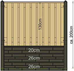 Tuindeco - Berton paal Schie gecoat tussenmodel met kabeldoorvoer 280 cm Tuindeco