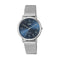 Q&Q Q05A-002PY - Horloge - Analoog - Vrouwen - Dames - Milanese/Mesh stalen band - Rond - Metaal - Cijfers - Zilverkleurig - DonkerBlauw - 3 ATM