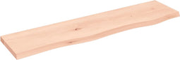 vidaXL - Wandschap - 80x20x2 - cm - onbehandeld - massief - eikenhout