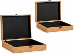 Set decoratieve dozen Bruin Kurk Hout MDF (6 Stuks)