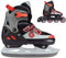 Nijdam Red Raider - 2-in-1 Combo Skeelers - Verstelbaar 29-32 - Zwart/Rood