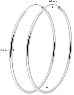 Glowdraadoorringen - 107.0002.60 - Ø60 mm - ronde buis - zilver