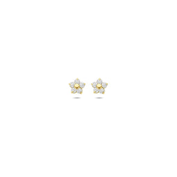 Marie Celeste - Oorknoppen - Bloem zirkonia 4,5 mm - Goud