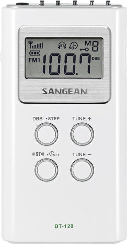 SANGEAN Pocket 120 - DT-120 - Zakradio AM/FM - Wit