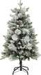 vidaXL - Kerstboom - met - LED - en - dennenappels - en - sneeuw - 150 - cm - PVC - en - PE
