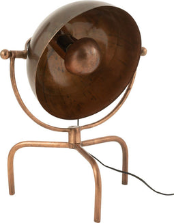J-Line Tafellamp Antiek Op Voet Ijzer Koper