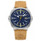 Timberland Bruin Leren Horloge Met Blauw Wijzerplaat
